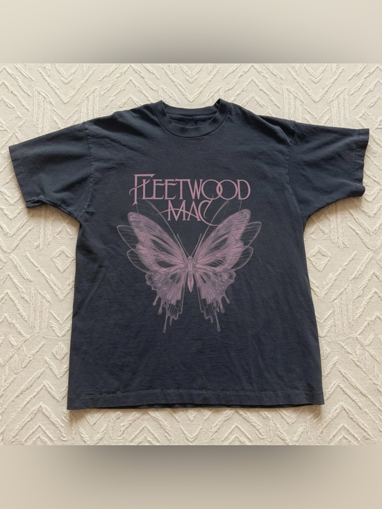 Gildan Tops - Fleetwood Mac Butterfly Graphic Tee - Black & Dusty Pink